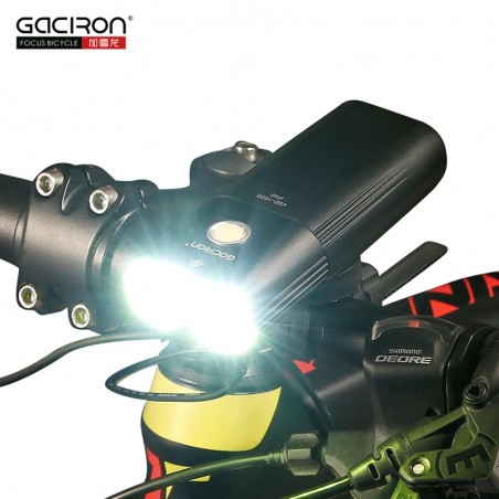 Lampa rowerowa GACIRON V9D-1600 2xCree XML2 port USB Power Bank + lampa tył GACIRON W05 Gratis !