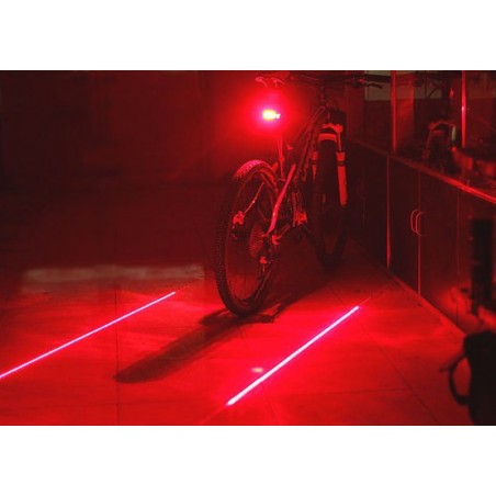 Tylna lampa rowerowa 5 LED + 2 lasery 