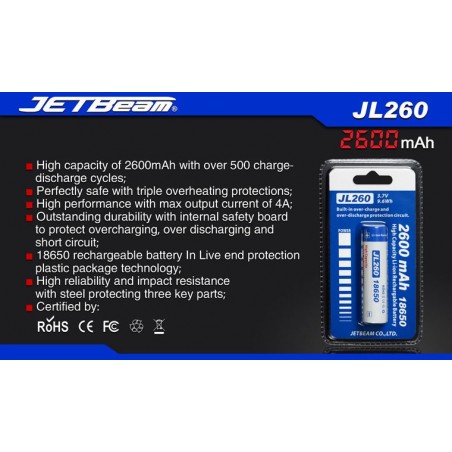 Akumulator 18650 2600mAh JETBEAM JL260